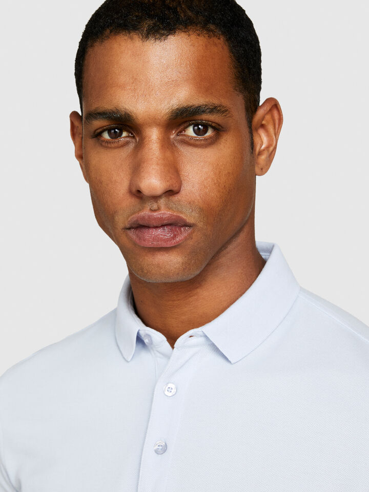 Slim fit polo - men's polos - Light Blue | Sisley image number 5
